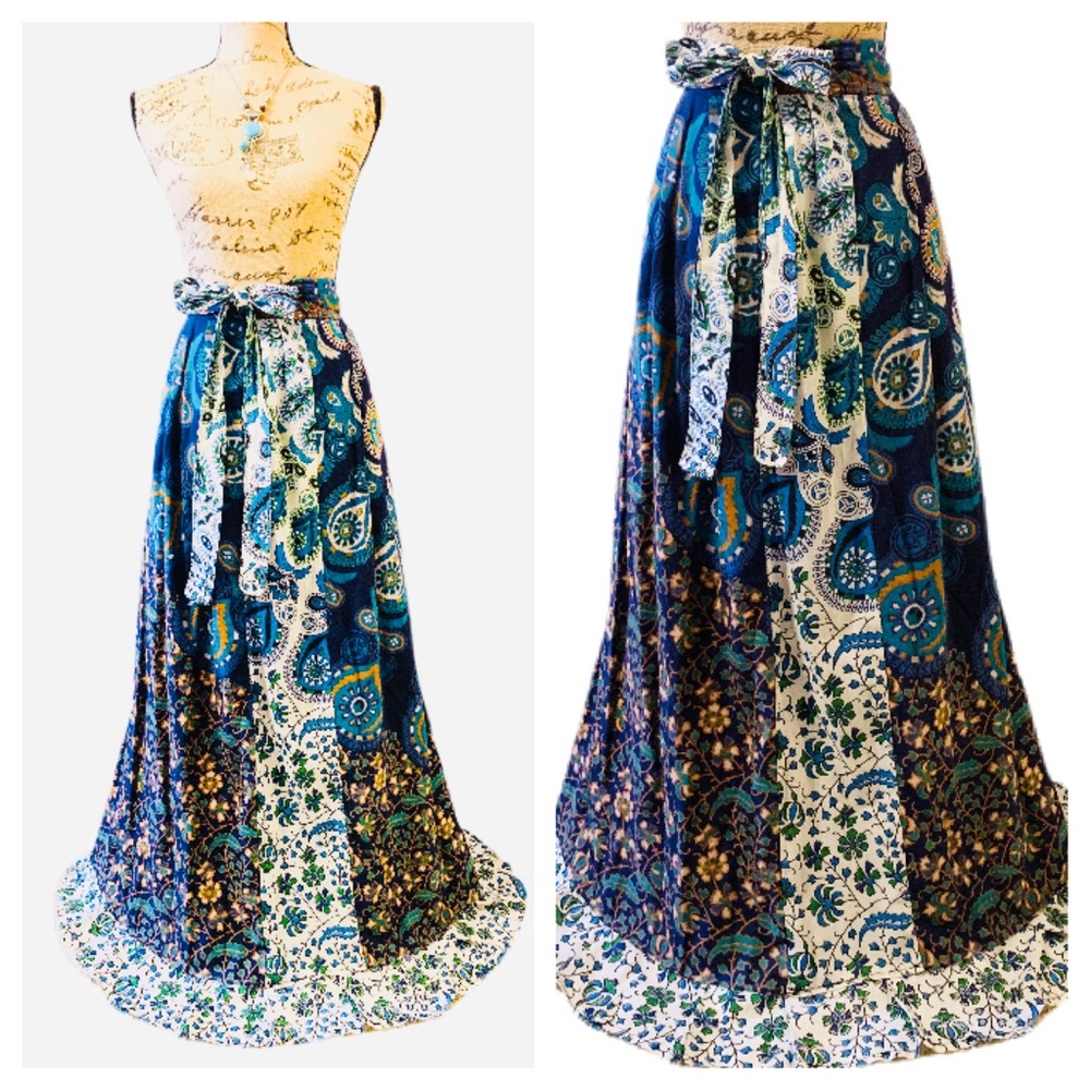 Handmade Maxi Wrap Skirt Handcrafted “Goddess” Wrap Around Maxi Skirt